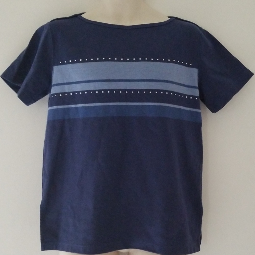 Norton Studio Blue Women's Studded Striped T-Shirt